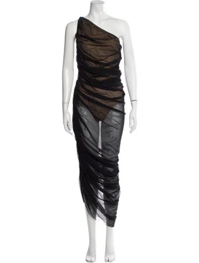 Pre-owned Norma Kamali One-shoulder Long Dress In Black