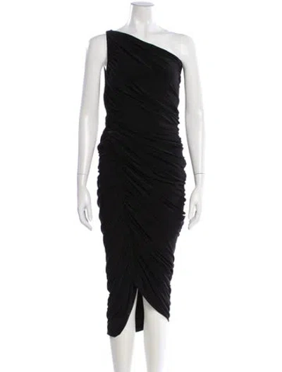 Pre-owned Norma Kamali One-shoulder Long Dress In Black