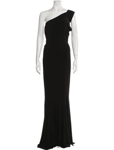 Pre-owned Norma Kamali One-shoulder Long Dress In Black