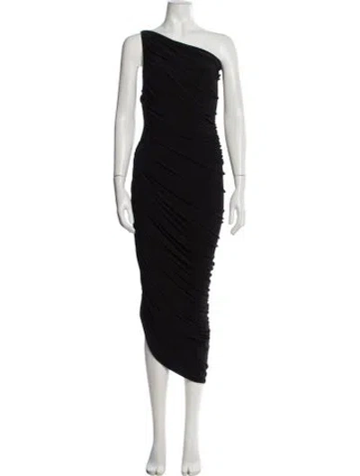 Pre-owned Norma Kamali One-shoulder Long Dress In Black