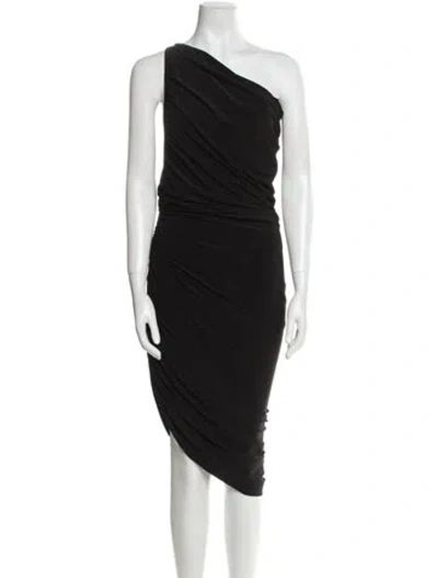 Pre-owned Norma Kamali One-shoulder Long Dress In Black