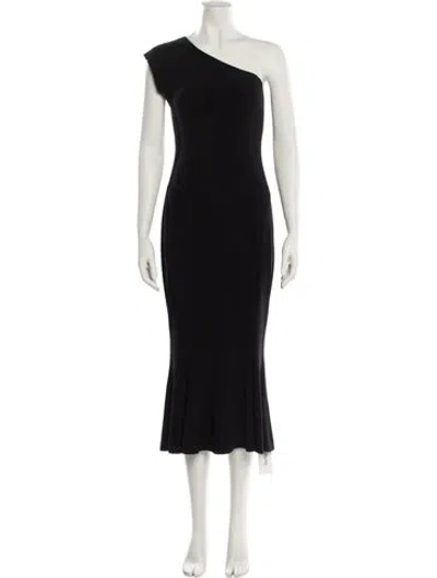 Pre-owned Norma Kamali One-shoulder Long Dress In Black