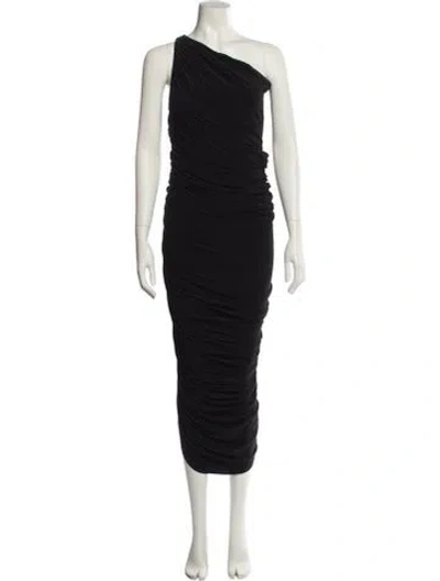 Pre-owned Norma Kamali One-shoulder Long Dress In Black