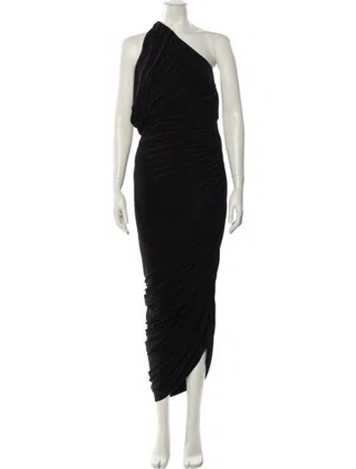 Pre-owned Norma Kamali One-shoulder Long Dress In Black