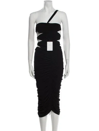 Pre-owned Norma Kamali One-shoulder Long Dress In Black