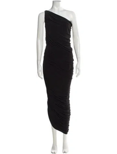 Pre-owned Norma Kamali One-shoulder Long Dress In Black