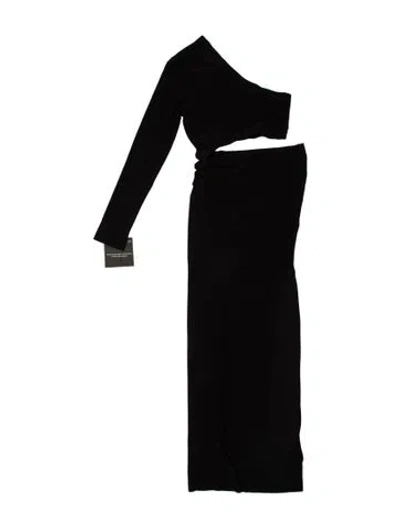 Pre-owned Norma Kamali One-shoulder Long Dress In Black