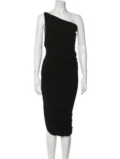 Pre-owned Norma Kamali One-shoulder Long Dress In Black