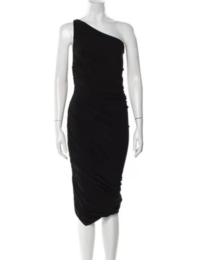 Pre-owned Norma Kamali One-shoulder Long Dress In Black