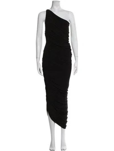 Pre-owned Norma Kamali One-shoulder Long Dress In Black