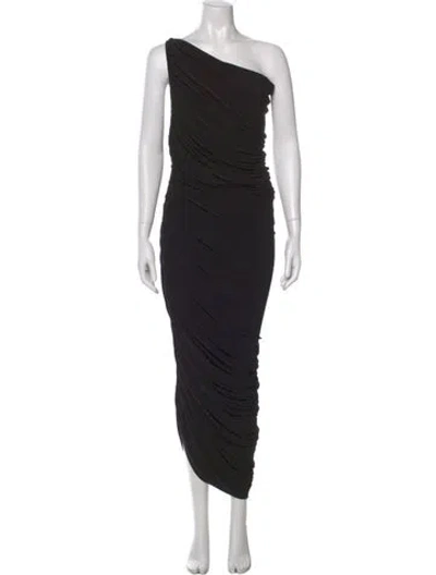 Pre-owned Norma Kamali One-shoulder Long Dress In Black