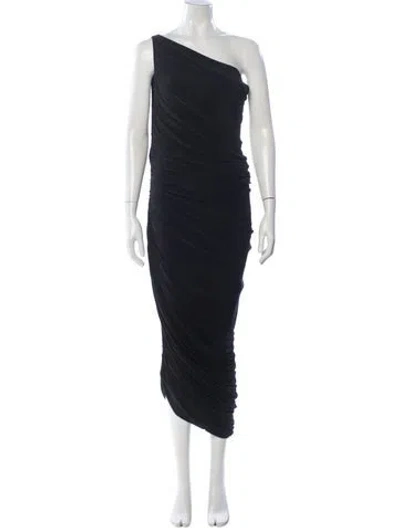Pre-owned Norma Kamali One-shoulder Long Dress In Black