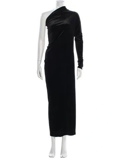Pre-owned Norma Kamali One-shoulder Long Dress In Black