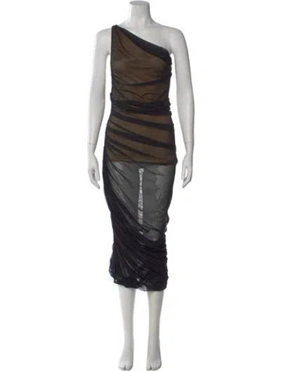 Pre-owned Norma Kamali One-shoulder Long Dress In Black