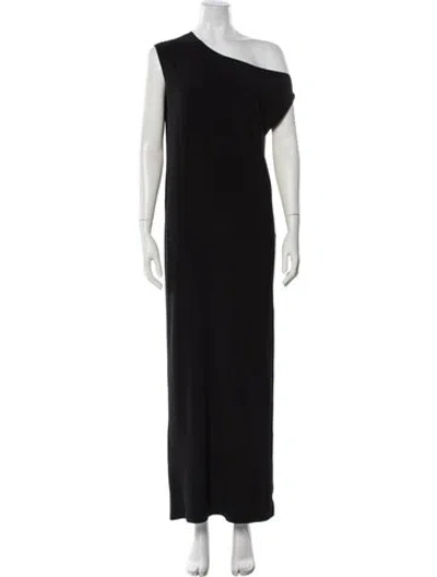 Pre-owned Norma Kamali One-shoulder Long Dress In Black