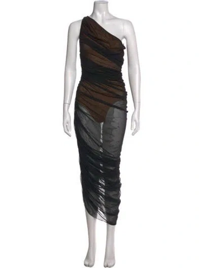 Pre-owned Norma Kamali One-shoulder Long Dress In Black