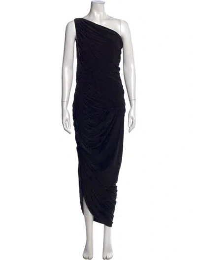 Pre-owned Norma Kamali One-shoulder Long Dress In Black