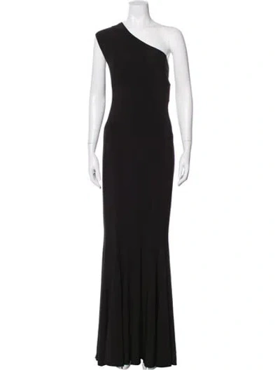 Pre-owned Norma Kamali One-shoulder Long Dress In Black