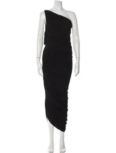 Pre-owned Norma Kamali One-shoulder Long Dress In Black