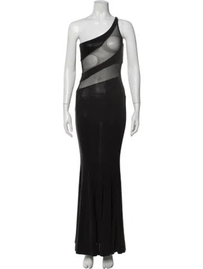 Pre-owned Norma Kamali One-shoulder Long Dress In Black
