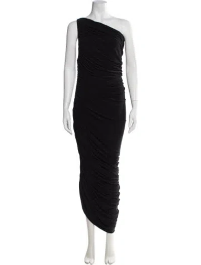 Pre-owned Norma Kamali One-shoulder Long Dress In Black