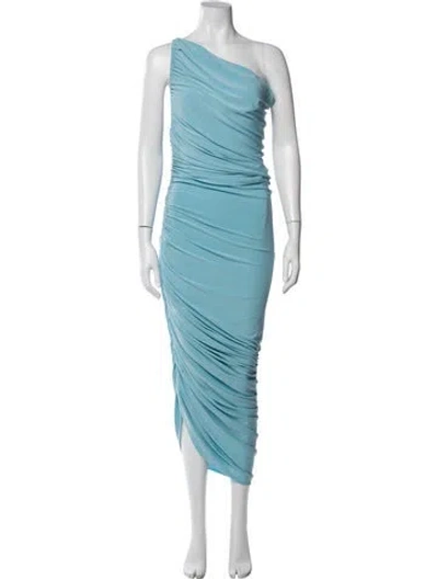 Pre-owned Norma Kamali One-shoulder Long Dress In Blue
