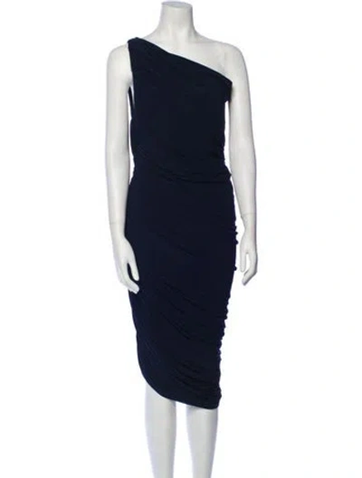 Pre-owned Norma Kamali One-shoulder Long Dress In Blue
