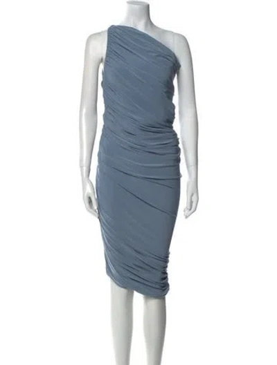 Pre-owned Norma Kamali One-shoulder Long Dress In Blue