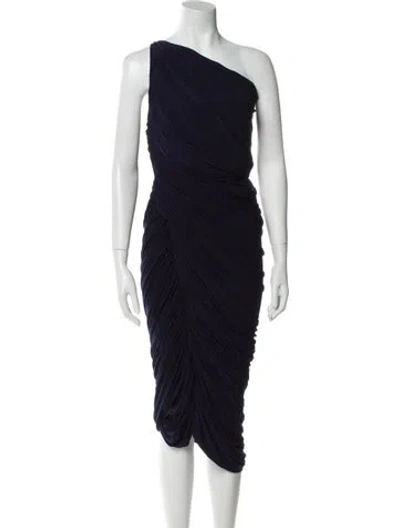Pre-owned Norma Kamali One-shoulder Long Dress In Blue