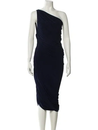 Pre-owned Norma Kamali One-shoulder Long Dress In Blue