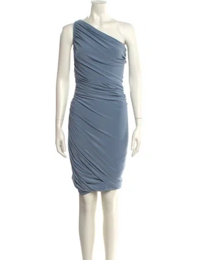 Pre-owned Norma Kamali One-shoulder Long Dress In Blue