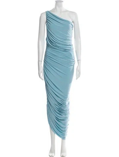 Pre-owned Norma Kamali One-shoulder Long Dress In Blue