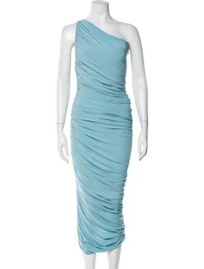 Pre-owned Norma Kamali One-shoulder Long Dress In Blue