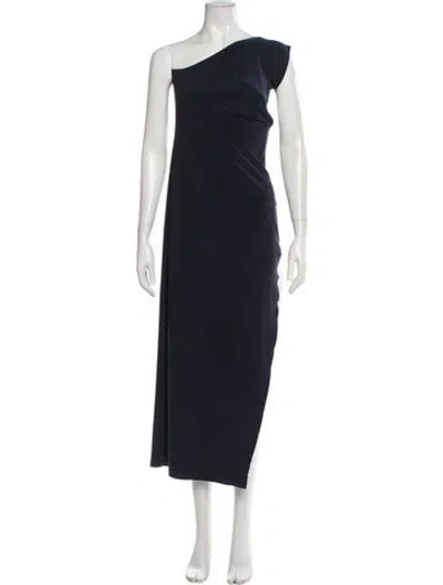 Pre-owned Norma Kamali One-shoulder Long Dress In Blue