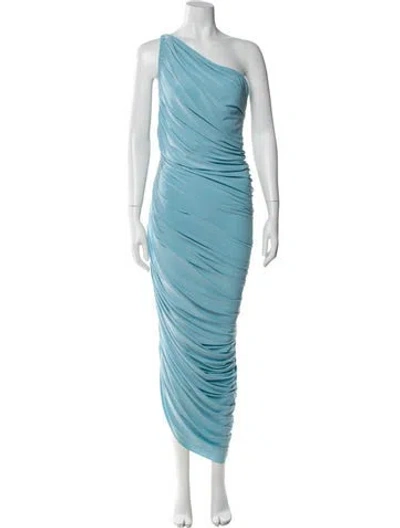 Pre-owned Norma Kamali One-shoulder Long Dress In Blue
