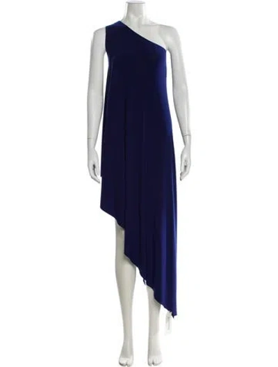 Pre-owned Norma Kamali One-shoulder Long Dress In Blue