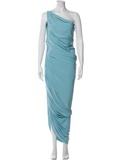 Pre-owned Norma Kamali One-shoulder Long Dress In Blue