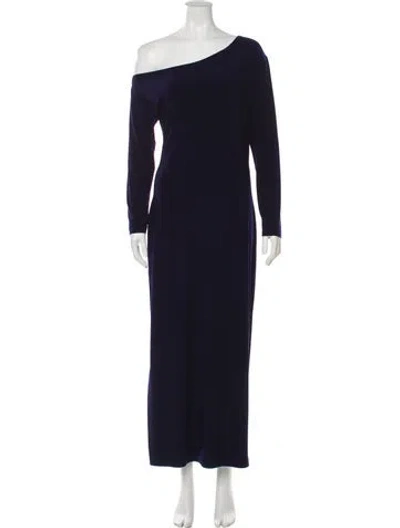 Pre-owned Norma Kamali One-shoulder Long Dress In Blue