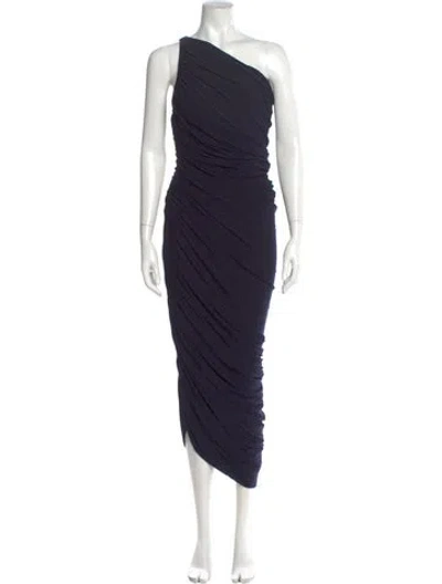 Pre-owned Norma Kamali One-shoulder Long Dress In Blue