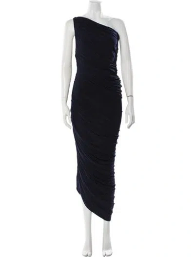 Pre-owned Norma Kamali One-shoulder Long Dress In Blue