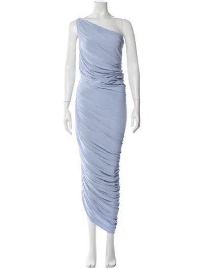 Pre-owned Norma Kamali One-shoulder Long Dress In Blue