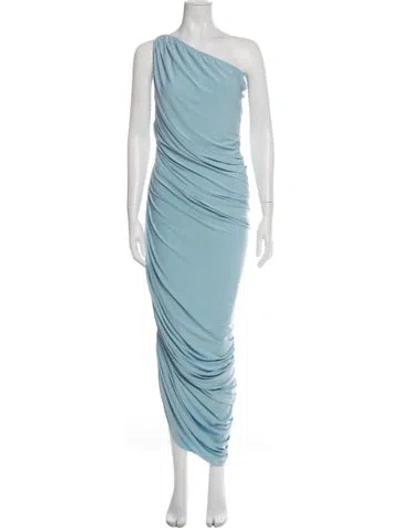 Pre-owned Norma Kamali One-shoulder Long Dress In Blue