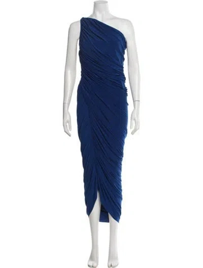 Pre-owned Norma Kamali One-shoulder Long Dress In Blue