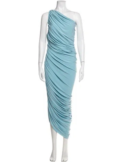 Pre-owned Norma Kamali One-shoulder Long Dress In Blue