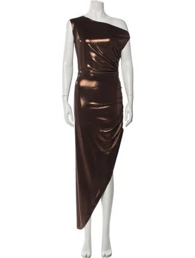 Pre-owned Norma Kamali One-shoulder Long Dress In Brown