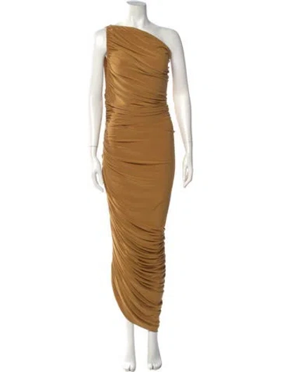 Pre-owned Norma Kamali One-shoulder Long Dress In Brown