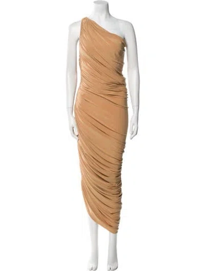 Pre-owned Norma Kamali One-shoulder Long Dress In Brown