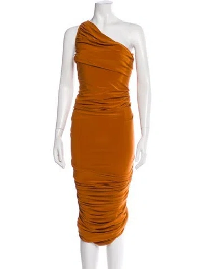 Pre-owned Norma Kamali One-shoulder Long Dress In Brown