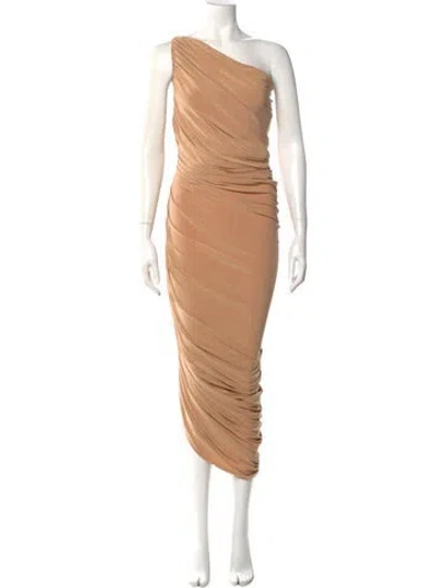 Pre-owned Norma Kamali One-shoulder Long Dress In Brown