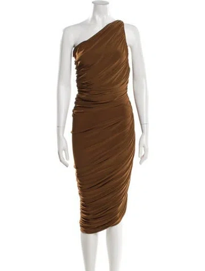 Pre-owned Norma Kamali One-shoulder Long Dress In Brown